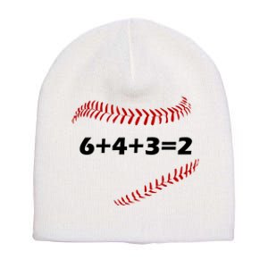 6+4+3=2 Funny Baseball Double Play Short Acrylic Beanie