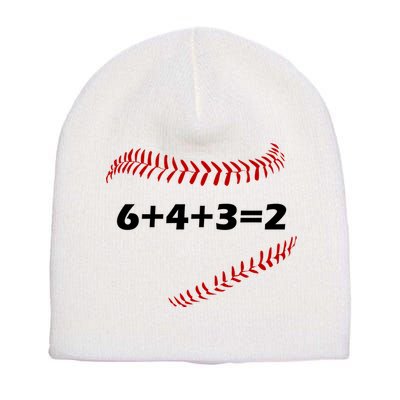 6+4+3=2 Funny Baseball Double Play Short Acrylic Beanie
