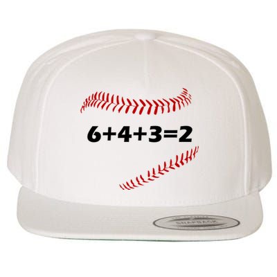 6+4+3=2 Funny Baseball Double Play Wool Snapback Cap