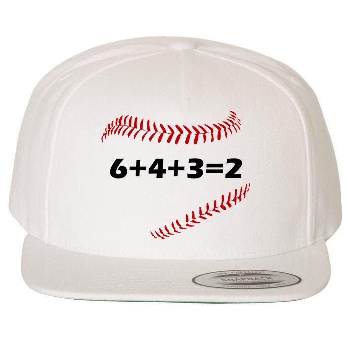 6+4+3=2 Funny Baseball Double Play Wool Snapback Cap