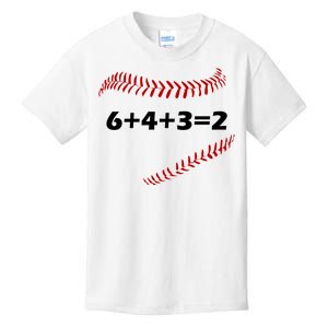 6+4+3=2 Funny Baseball Double Play Kids T-Shirt