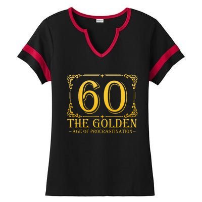 60 Golden Age 60th Birthday Funny 60 Years Old Ladies Halftime Notch Neck Tee