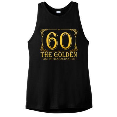 60 Golden Age 60th Birthday Funny 60 Years Old Ladies PosiCharge Tri-Blend Wicking Tank