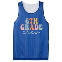 6th Grade Crew Retro Groovy Women Happy First Day Of School Mesh Reversible Basketball Jersey Tank