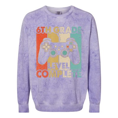 6Th Grade Graduation Level Complete Video Games Colorblast Crewneck Sweatshirt