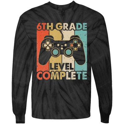 6Th Grade Graduation Level Complete Video Games Tie-Dye Long Sleeve Shirt