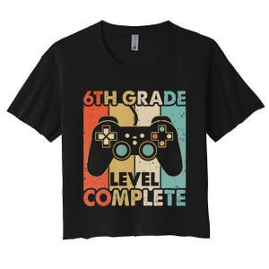 6Th Grade Graduation Level Complete Video Games Women's Crop Top Tee