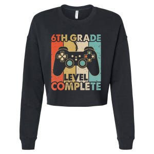 6Th Grade Graduation Level Complete Video Games Cropped Pullover Crew