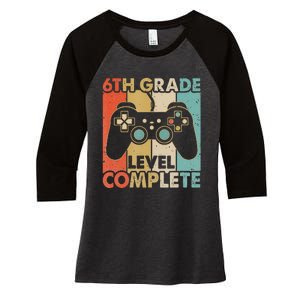 6Th Grade Graduation Level Complete Video Games Women's Tri-Blend 3/4-Sleeve Raglan Shirt