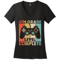 6Th Grade Graduation Level Complete Video Games Women's V-Neck T-Shirt