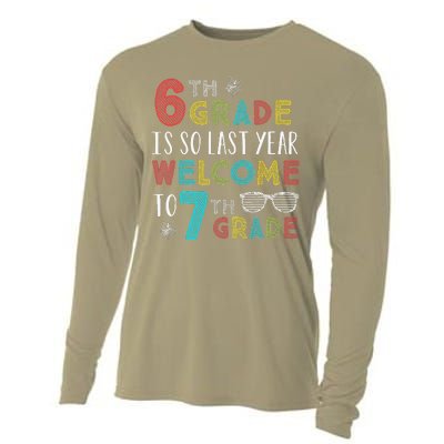 6th Grade Is So Last Year Welcome To 7th Grade Teachers Gift Cooling Performance Long Sleeve Crew