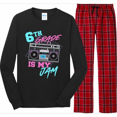 6th Grade Is My Jam Vintage 80s Boombox Last Day Of School Long Sleeve Pajama Set