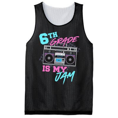 6th Grade Is My Jam Vintage 80s Boombox Last Day Of School Mesh Reversible Basketball Jersey Tank