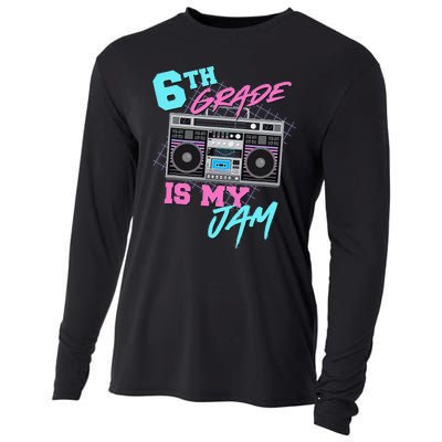 6th Grade Is My Jam Vintage 80s Boombox Last Day Of School Cooling Performance Long Sleeve Crew