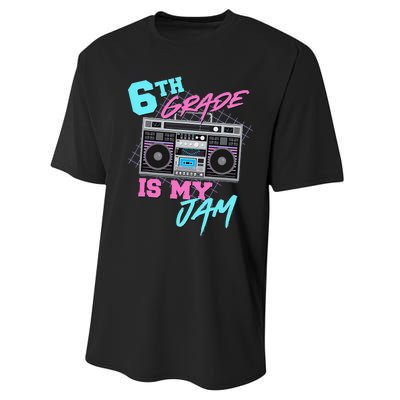 6th Grade Is My Jam Vintage 80s Boombox Last Day Of School Performance Sprint T-Shirt