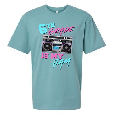 6th Grade Is My Jam Vintage 80s Boombox Last Day Of School Sueded Cloud Jersey T-Shirt