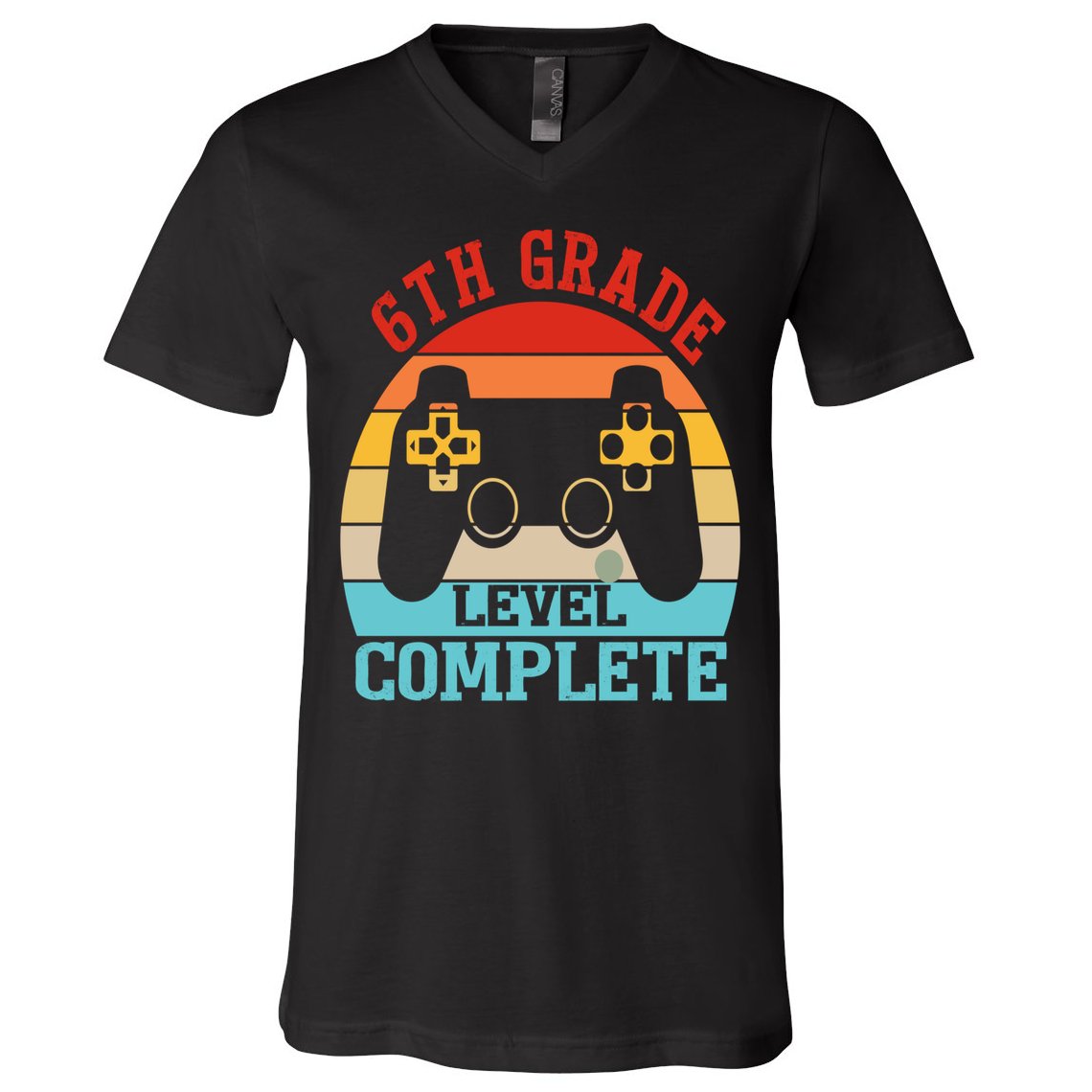 6th Grade Level Complete Last Day Of School Graduation V-Neck T-Shirt