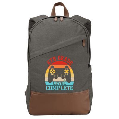6th Grade Level Complete Last Day Of School Graduation Cotton Canvas Backpack