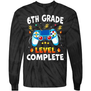 6Th Grade Level Complete School Graduation Video Gamer Tie-Dye Long Sleeve Shirt