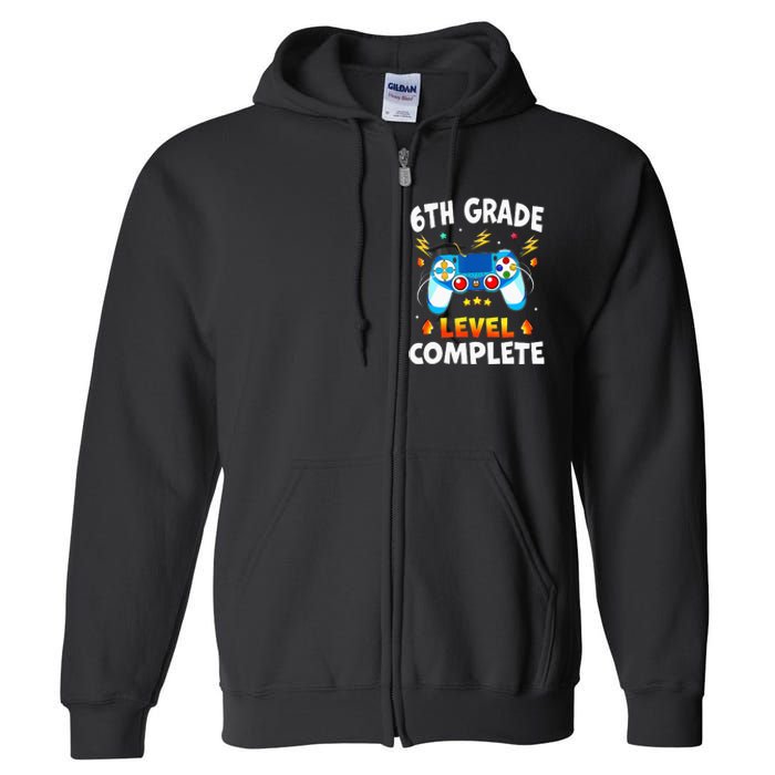 6Th Grade Level Complete School Graduation Video Gamer Full Zip Hoodie