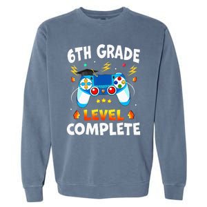 6Th Grade Level Complete School Graduation Video Gamer Garment-Dyed Sweatshirt