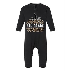 6th Grade Leopard Pumpkin Infant Fleece One Piece