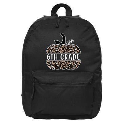 6th Grade Leopard Pumpkin 16 in Basic Backpack