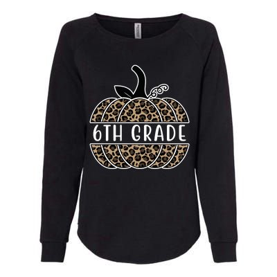 6th Grade Leopard Pumpkin Womens California Wash Sweatshirt