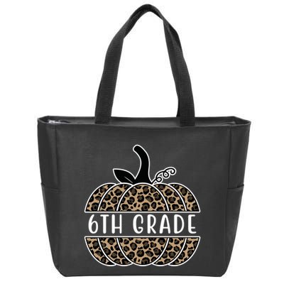 6th Grade Leopard Pumpkin Zip Tote Bag