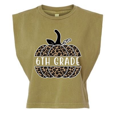 6th Grade Leopard Pumpkin Garment-Dyed Women's Muscle Tee