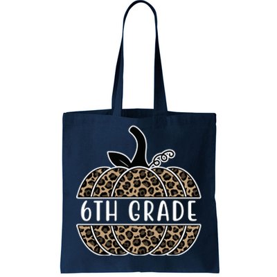 6th Grade Leopard Pumpkin Tote Bag