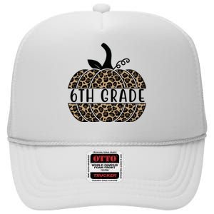 6th Grade Leopard Pumpkin High Crown Mesh Back Trucker Hat