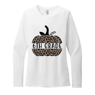 6th Grade Leopard Pumpkin Womens CVC Long Sleeve Shirt