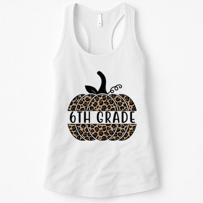 6th Grade Leopard Pumpkin Womens Tank Top