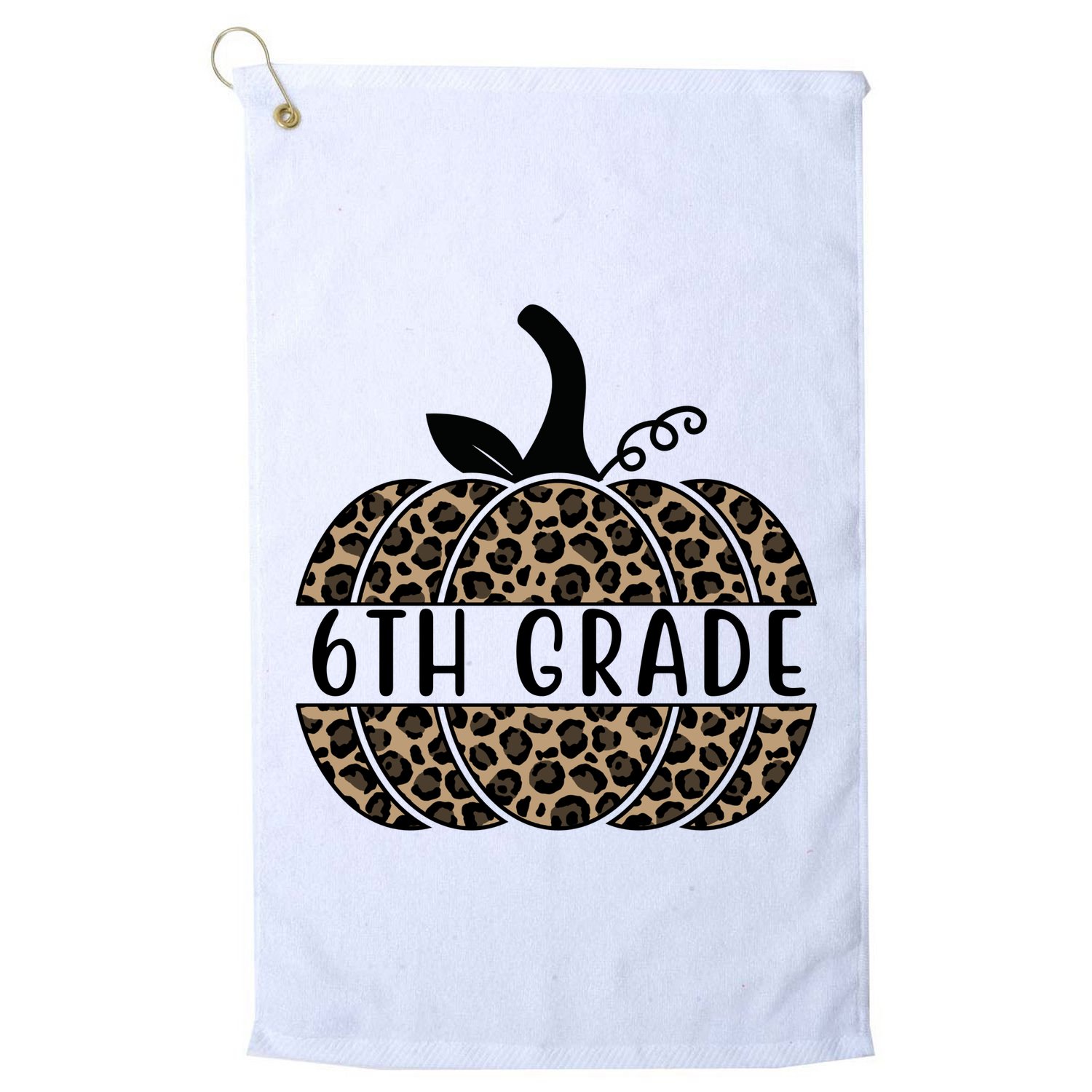 6th Grade Leopard Pumpkin Golf Towel