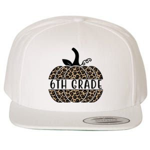 6th Grade Leopard Pumpkin Wool Snapback Cap