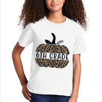 6th Grade Leopard Pumpkin Kids T-Shirt