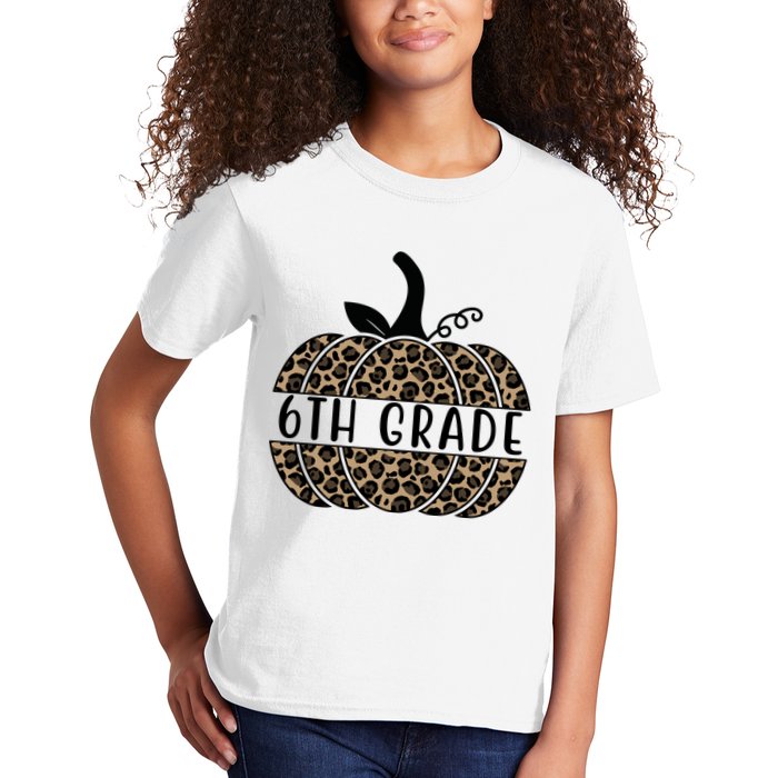 6th Grade Leopard Pumpkin Kids T-Shirt