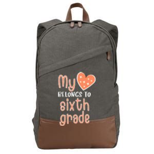 6th Grade My Belongs To Sixth Grade Teacher Back To School Teacher Gift Cotton Canvas Backpack