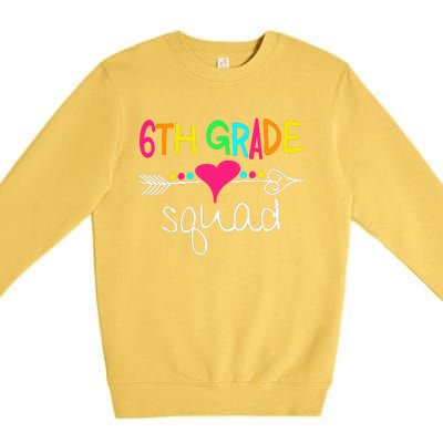 6th Grade Squad Sixth Teacher Student Team Back To School Gift Premium Crewneck Sweatshirt