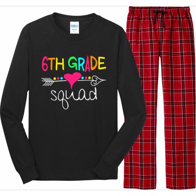 6th Grade Squad Sixth Teacher Student Team Back To School Gift Long Sleeve Pajama Set