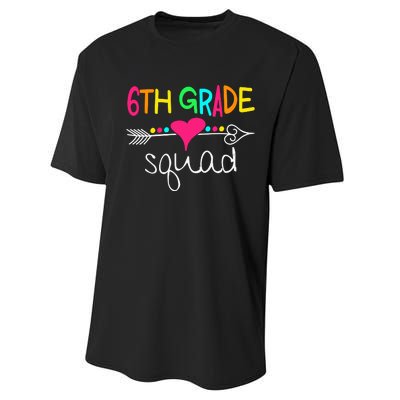 6th Grade Squad Sixth Teacher Student Team Back To School Gift Performance Sprint T-Shirt