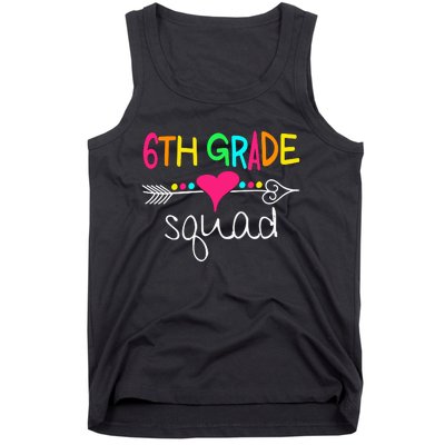 6th Grade Squad Sixth Teacher Student Team Back To School Gift Tank Top