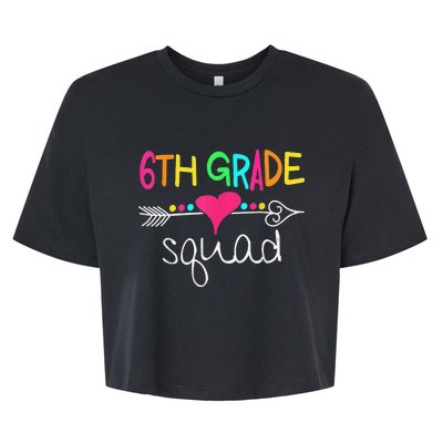 6th Grade Squad Sixth Teacher Student 100 Days Of School Bella+Canvas Jersey Crop Tee