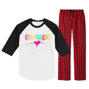 6th Grade Squad Sixth Teacher Student 100 Days Of School Raglan Sleeve Pajama Set