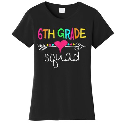 6th Grade Squad Sixth Teacher Student 100 Days Of School Women's T-Shirt