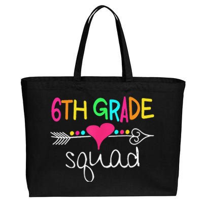 6th Grade Squad Sixth Teacher Student 100 Days Of School Cotton Canvas Jumbo Tote