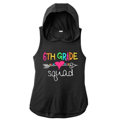 6th Grade Squad Sixth Teacher Student Team Back To School Ladies PosiCharge Tri-Blend Wicking Draft Hoodie Tank