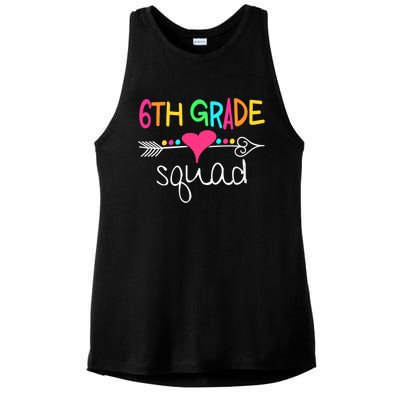 6th Grade Squad Sixth Teacher Student Team Back To School Ladies PosiCharge Tri-Blend Wicking Tank