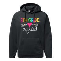 6th Grade Squad Sixth Teacher Student Team Back To School Performance Fleece Hoodie